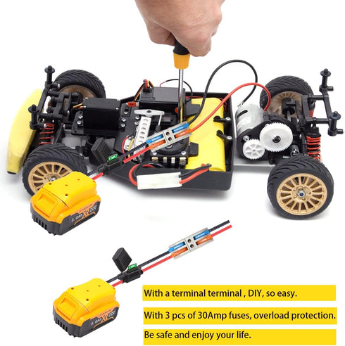Power Wheel Adapter for Dewalt 20V Battery Power Tool Battery Converters Lithium Battery Power Wheels Battery Adapter for Dewalt with Fuse Battery...