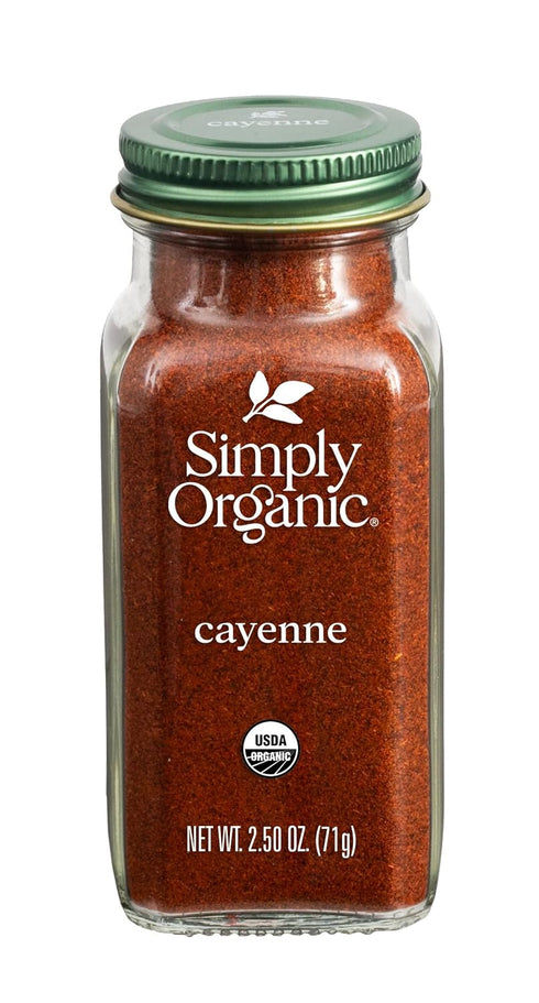 Simply Organic Cayenne Pepper, 2.89 Ounce, Pure, Organic Cayenne Peppers, No GMO's, Kosher Certified...