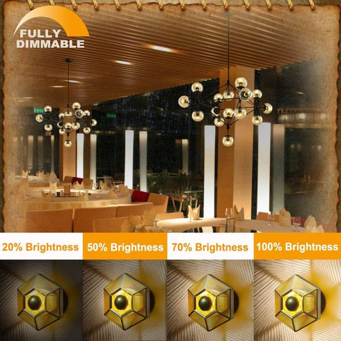 Half Chrome Light Bulb Dimmable, 6W (Equivalent 60 Watt) Decorative LED Light Bulb, G80/ G25 Globe Shape Edison Bulb, 2700K Warm White, Silver Tip...