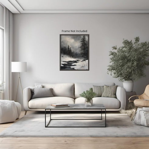 Posterizer 1 pcs-beautiful scenary of snowy winter in oil painting style-9-Landscape & Nature Art-GIft for Men Women Teens-Dining Room Decor- unfr...
