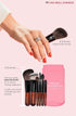 Cosme 9 FLAWLESS FACE MINI Makeup Brush Set: Foundation, Eyeshadow, Blush, Contour, Powder Make Up Brush Set & Case. Synthetic & Natural Hair Make...