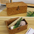 YRHOME Seagrass Rattan Basket Storage with Lid, Natural Hand-woven Rectangular Household Basket Bins for Organizer Boxes Shelf Desk (Original 10.2...