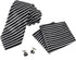 Classic Strip Mens Ties Set Silk Necktie Pocket Square Cufflinks Set Gift Set...