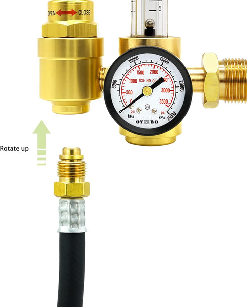 Inert Gas Welding Hose 6.56FT - Argon Flow Meter Regulator Adapter Hose - Mig Tig, 5/8" UNF-18RH Fittings...