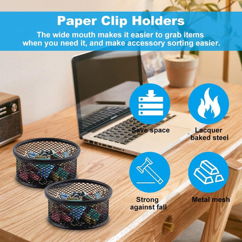 2 Pcs Paper Clip Holder Paperclip Holders for Desk Stackable Metal Paperclip Holders Paper Clip Dispenser Paper Clip Holder for Desk Office School...