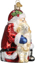 Old World Christmas Ornaments Santa Puppy Love Glass Blown Ornaments for Christmas Tree...