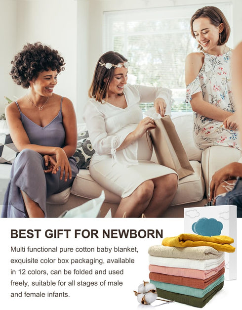 Yellow Muslin Swaddle Blankets for Baby, Baby Swaddle Blanket Unisex, Cotton Receiving Blankets, Wrap Swaddles for Newborns Baby Essentials (42-03...