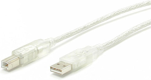 StarTech.com 10 ft Transparent USB 2.0 Cable - A to B - USB Cable - USB (M) to USB Type B (M) - 10 ft - Transparent - USBFAB10T...