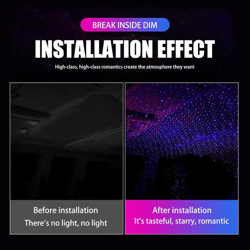 1 PC Car Starry Sky Light, USB Star Night Light, Projector Night Light Atmosphere Light, Portable Adjustable Romantic Star Light, for Bedroom Part...