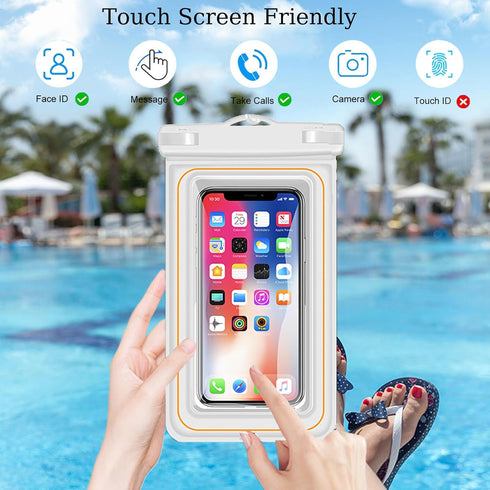 Floating Waterproof Phone Pouch IPX8 Waterproof Phone Case for iPhone 15 Pro Max 14 Plus 13 12 11 XR XS SE Galaxy S24 S23 S22 FE Up to 7.2'', Wate...