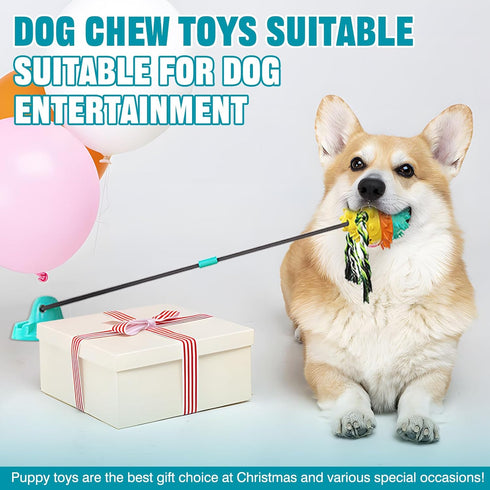 Dog Toys for Aggressive Chewers Interactive Indestructible Puzzle Stimulating Chew Toy Suction Cup Tug of War Enrichment Rope Boredom Busy Self Pl...