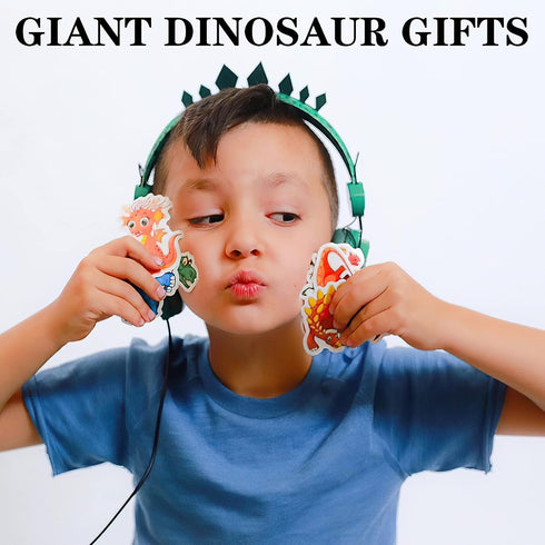 Kids Headphones,Dinosaurs Wired Headsets for Boys&Girls,Built-in Mic&On/Over Ear HD Stereo for Online Study/School/Tablet with Nylon Cable (Green)...