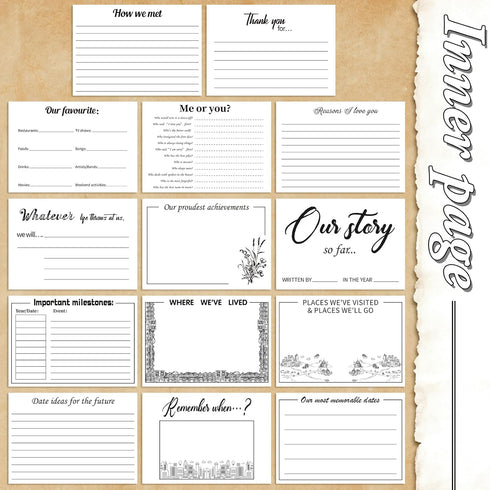Scrapbook 8.3 x 5.8 Inch Journal Anniversary Scrapbook Album DIY Photo Book for Journal Anniversary Keepsake, Idea Gifts (The Little Book of Us)...