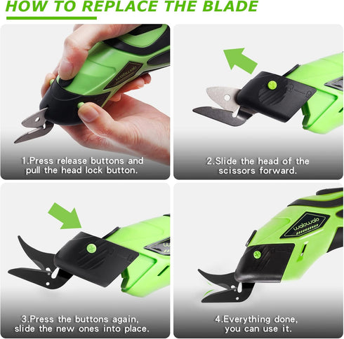 Original walowalo Cardboard and Fabric Replacement Blade All in One for Electric Scissors Cutter Mesh Leather Felt Tie Blanket Fiberglass WS20 WS2...