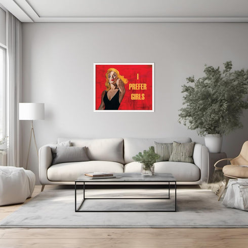 Posterizer 1 pcs-i prefer girls-retro poster for lesbians-Gay & LGBTQ Art-Abstract & Modern Art-Gift for LGBTQ, Queer, Gay, Bi, Lesbian- UNFRAMED ...