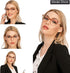 AQWANO Computer Oversized Reading Glasses Women Blue Light Blocking, Vintage Designer Cat Eye Readers Anti Eye Strain Glare UV Ray Eyeglasses, Cha...