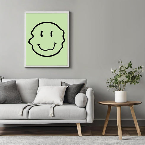 Posterizer 1 pcs-cute melting smiley face-minimalistic wall art-Comedy Art-Miscellaneous-Gift for Girls, Boys, Teens-decor for Boys, Teens Bedroom...