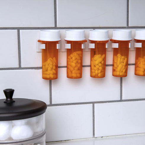 Spice Clip Strips For Cabinet Doors - Organizer for Spices - Spice Rack Holds15 Spice Jars - 3M Adhesive Gripper Clip Strips In White For Pantry...