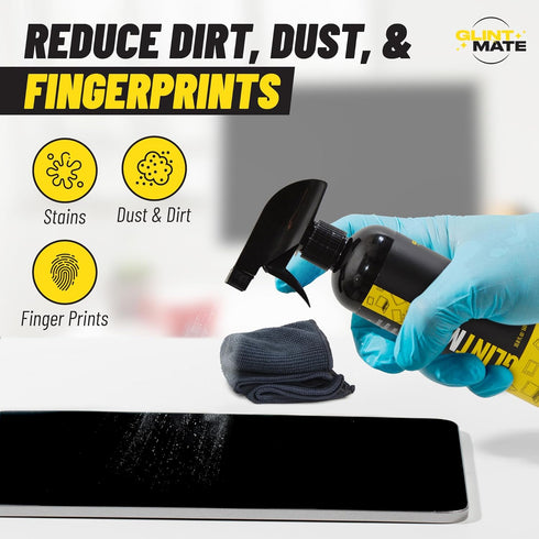 Screen Cleaner Spray (3.3oz) - Glint Mate Spray Bottle and Microfiber Cloth Kit - PRO FORMULA for TV, Laptop, Monitor, Phone & Tablet (3.3oz)...