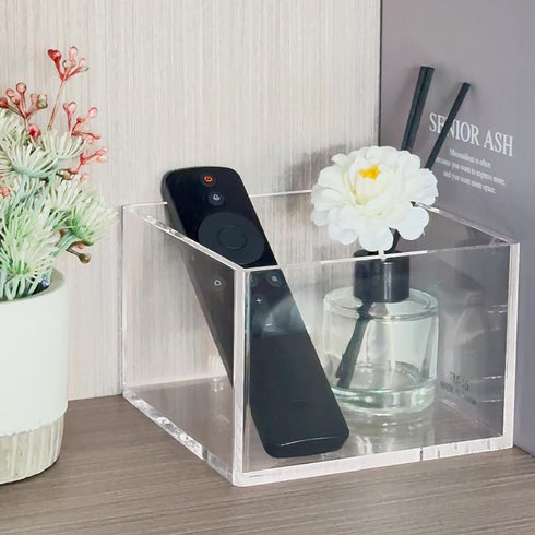 Remote Control Holder, TV Remote Organizer Caddy for Table, Acrylic Remote Storage Box, Clear...