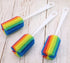 3PCS Cleaning Bottle Sponge Brush with Long Handle Scouring Pad Scrub Brushes for Kitchen Clean Glasses Mugs Cups (Color Random)...