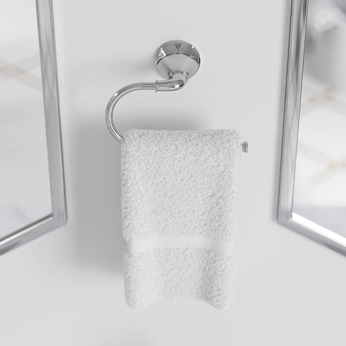 Pfister Visalia Towel Ring, Hand Towel Holder for Bathroom, Wall-Mounted, Screw-In, Polished Chrome Finish, BRBVSL0C...