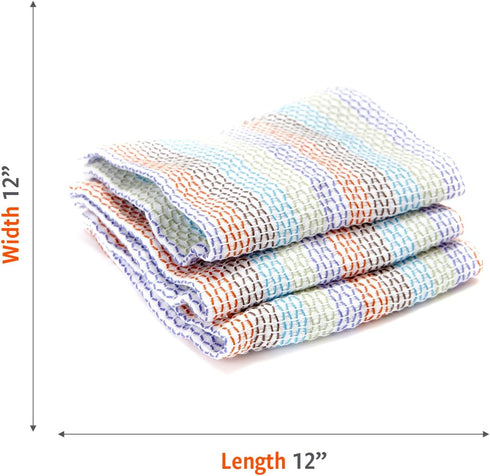 Full Circle Tidy 100% Organic Cotton Dish Cloths, Set of 3, Multicolored...