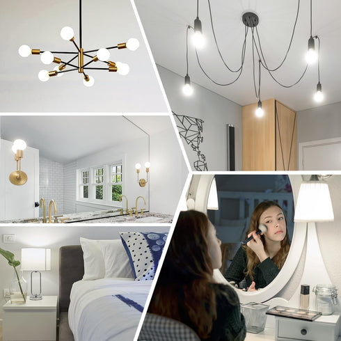 6 Pack G25(G80) Globe LED Light Bulbs, 5W Dimmable 40 Watt Equivalent LED Edison Bulbs, Neutral White 4000K, 500LM, E26 Base, Milky LED Filament B...