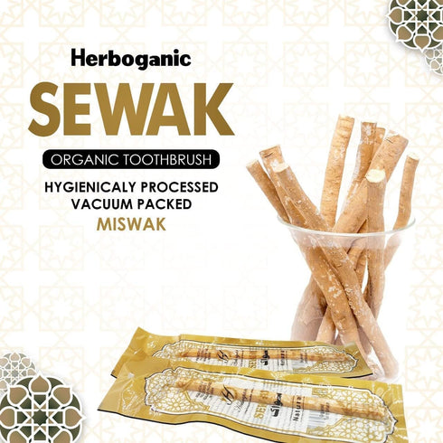 Sewak Natural Miswak Traditional Toothbrush, No Flavor All Natural for Oral Health, Hygiene, Fresh Breath, Light Weight, Vacuum Sealed (Pack of 2)...