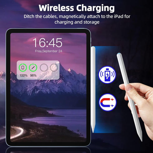 Stylus Pen for iPad Magnetic adsorption iPad Pencil with Palm Rejection Compatible with (2018-2022) Apple iPad Pro (11/12.9 Inch), iPad Air 4th/5t...