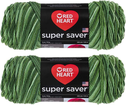 Bulk Buy: Red Heart Super Saver (2-Pack) (Green Tones, 5 oz Each Skein)......