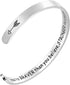 Fesciory Inspirational Bracelets for Women,Stainless Steel Engraved Personalized Positive Mantra Quote Keep Going Cuff Bangle College Graduation C...