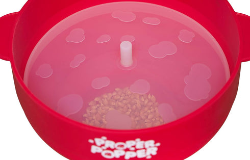 The Original Proper Popper Microwave Popcorn Popper, Silicone Popcorn Maker, Collapsible Bowl BPA Free & Dishwasher Safe - (Red)...