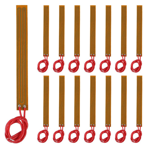 15pcs 10mmx93mm Film Heater Plate Adhesive Pad, PI Heating Elements Film 12V 12W Strip Heater Adhesive Polyimide Heater Plate (12V 12W 10mmx93mm)...