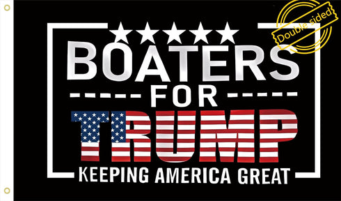 WENWELL Boaters for Trump 2024 Flag Double-Sided 3x5 Ft, Keeping America Great Flags Outdoor, Donald Trump President Flag for Boat with 2 Brass Gr...
