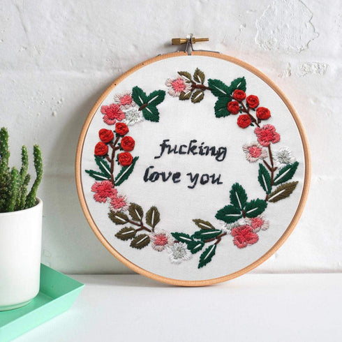 Nuberlic Embroidery Starter Kit Cross Stitch for Adults Beginner Printed Embroidery Starters Kits with Pattern for Kids Crafts Embroidery Hoops Fl...