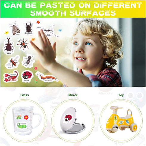 Sticker Book for Kids Ages 4-8, Reusable Sticker Books Educational Toys Learning Books, Seasons, Insects and My Body Stickers Book for Toddlers Ki...