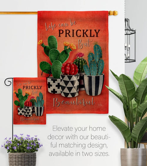 Breeze Decor Prickly But Beautiful Burlap Garden Flag Regional Southwest Desert Cactus Country Succulent Particular Area House Decoration Banner S...