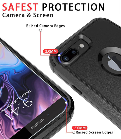 Diverbox Designed for iPhone 8 Plus case iPhone 7 Plus case with Screen Protector Heavy Duty Shockproof Shock-Resistant Cases for Apple iPhone 8 /...