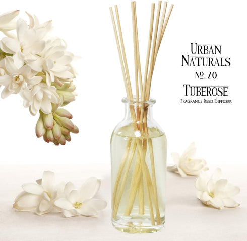 Urban Naturals Tuberose Fragrance Oil Reed Diffuser | Exotic Tuberose and Fragrant Orange Blossom | Floral Room Freshener with Reeds | Vegan. Made...