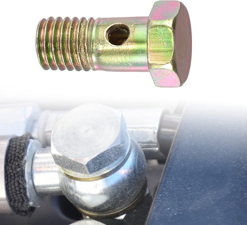 X AUTOHAUX 2 Set Banjo Bolt Brake Fitting Adapter Kit M10x1.5 Brake Line Thread Single Banjo Bolt with 10mm Spacers...