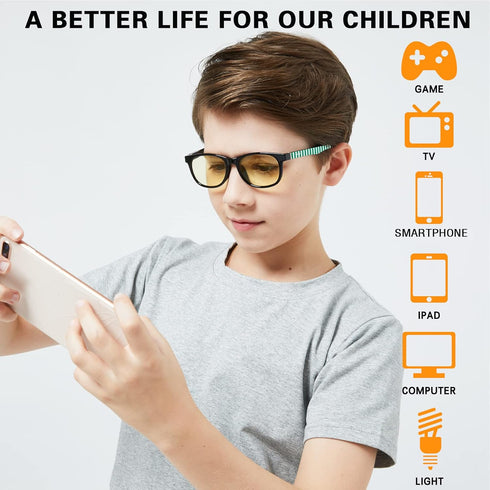 DUCO Blue Light Glasses for Kids Boys Girls Blue Ray Blocking Glasses Cute Computer Gaming TV Glasses for Children K015...