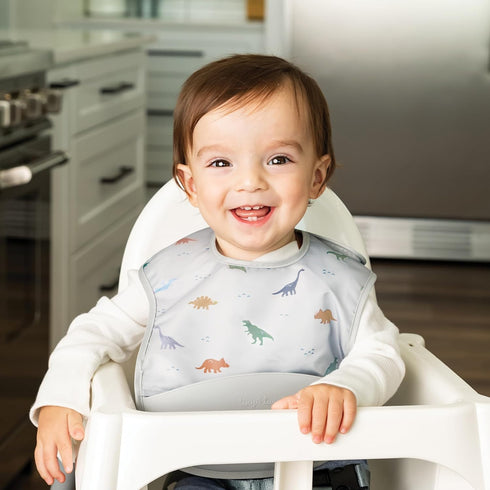 Tiny Twinkle Dinosaur Green Silicone Pocket Bib 2pk, 1 EA...