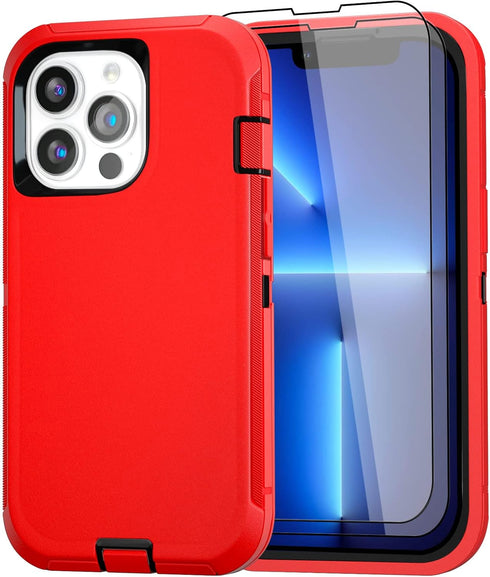 Case for iPhone 13 Pro Case 6.1" with 2 Screen Protector, Full Body Heavy Duty Military Grade Cover, Shockproof/Drop Proof Protection Phone Case (...