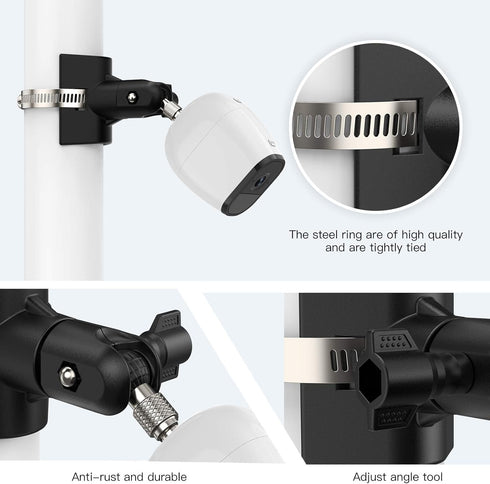 Universal Pole Mounting Bracket for Arlo Pro 2/Arlo Pro 3/4/Arlo Ultra/Arlo Essential/Wyze Cam Outdoor/eufyCam 2, Outdoor Wall Mount - Stable Mult...