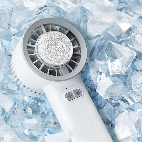 Ice Cooling Handheld Fan, 3s Instant Cool Down Refrigerating Ice Rubbing Pad, Portable Mini Air Conditioner Fan...
