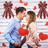 Hying Large Valentines Bows for Wreath, Valentines Wreath Bow Black Red Buffalo Plaid Bows Holiday Hearts Burlap Tree Topper Bows for Front Door D...