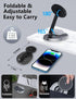 Magnetic Wireless Charger Stand for Mag-Safe Charger, Foldable 15W Fast Wireless Charging Station, 2-in-1 Charging Stand Dock for Apple iPhone 15/...