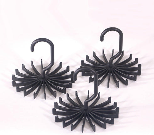 4 Pack Tie Rack Hanger Holder Hooks Organizer for Mens, 360 Degree Rotating Tie Racks, Black...