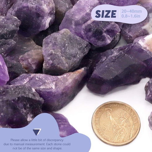 Hilitchi 1lb Bulk Raw Amethyst Stone Rough Crystal Stone for Cabbing, Tumbling, Cutting, Polishing, Wire Wrapping,Gem Mining, Wicca, Reiki and Cry...